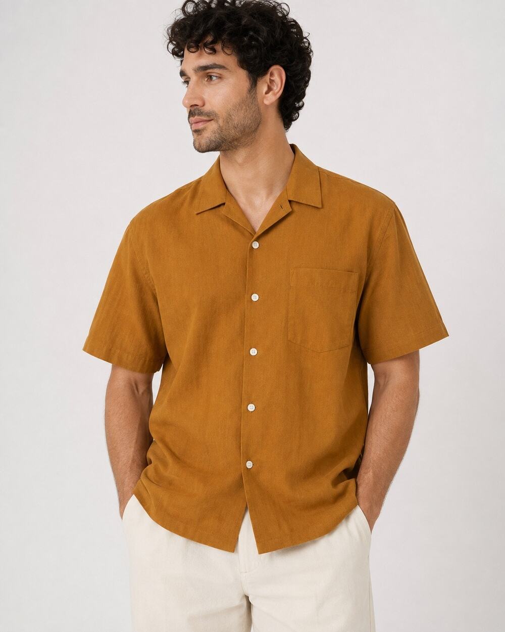 American Giant Linen Shirt Mens Sz L Cathay Spice Resort Coastal Relaxed  Boho